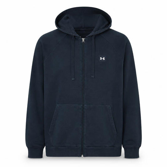 Under Armour Men's Black Full Zip Hoodie L Relaxed Fit Fleece