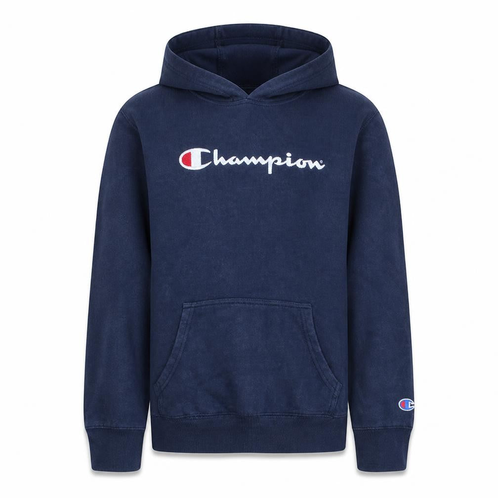 Champion Teens Blue Pullover Hoodie Size 12 Slim Logo Fleece Sweatshirt