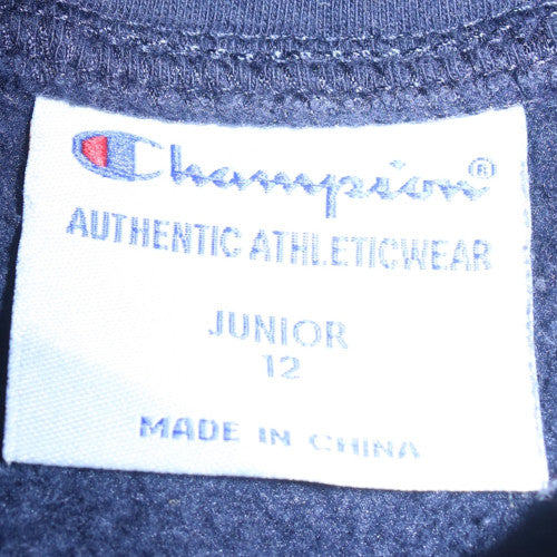 Champion Teens Blue Pullover Hoodie Size 12 Slim Logo Fleece Sweatshirt