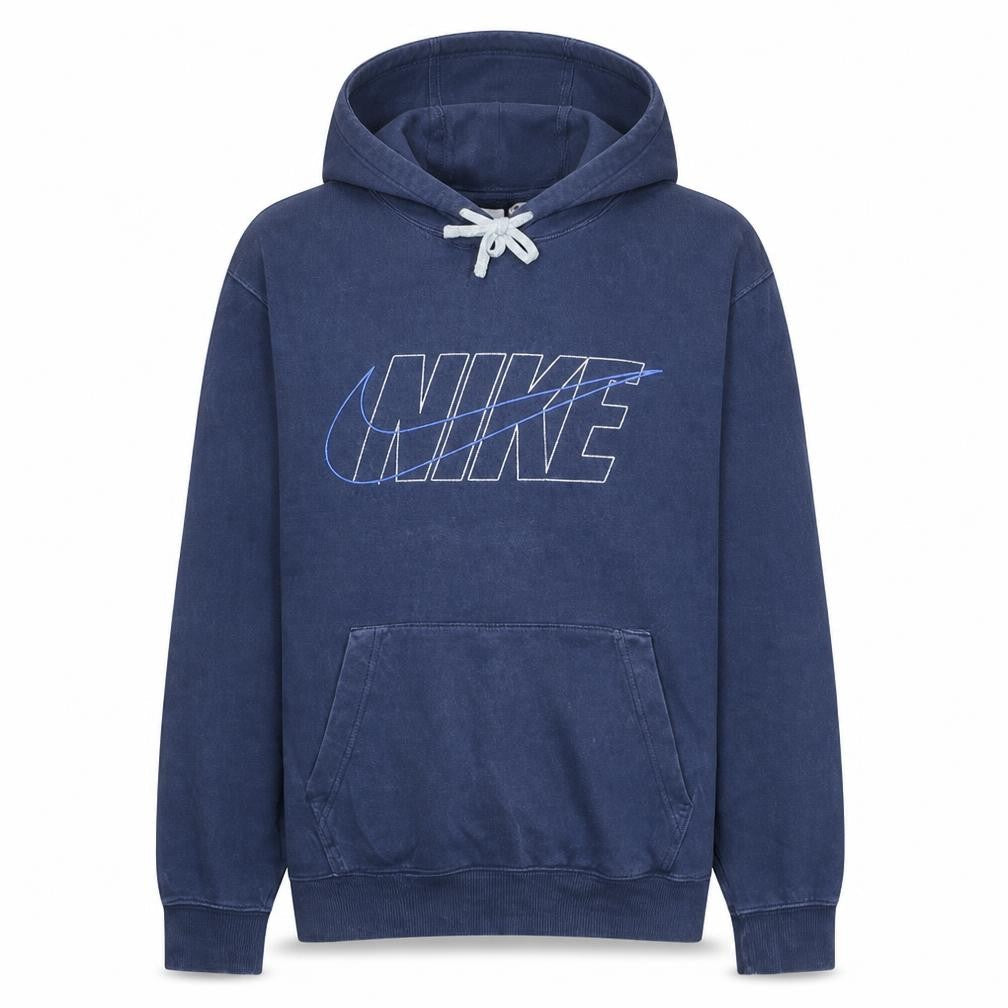 Nike Men's Blue Pullover Hoodie Size M Regular Fit Fleece Logo
