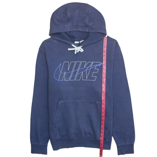 Nike Men's Blue Pullover Hoodie Size M Regular Fit Fleece Logo