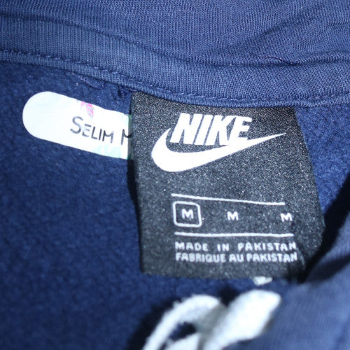 Nike Men's Blue Pullover Hoodie Size M Regular Fit Fleece Logo