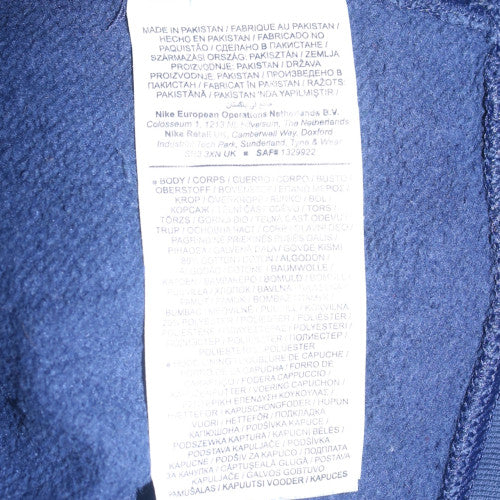 Nike Men's Blue Pullover Hoodie Size M Regular Fit Fleece Logo
