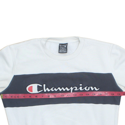 Champion Men's White XS Pullover Sweatshirt Crew Neck Logo Sports Style