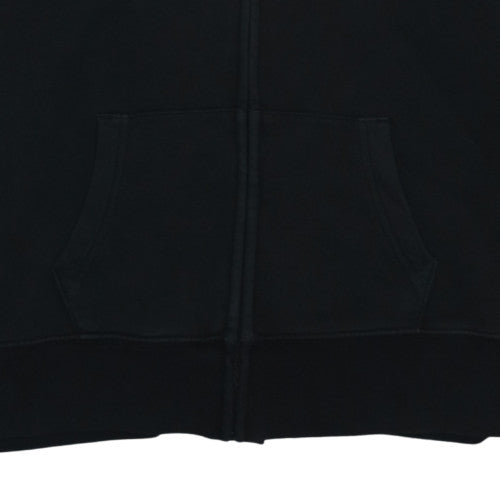 GAP Men Black Full Zip Hoodie M Logo Fleece Sweatshirt