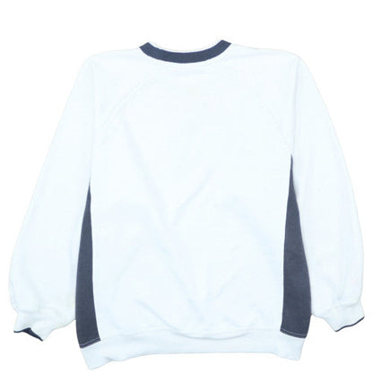 Back view of Ellesse men’s white logo pullover sweatshirt, size L