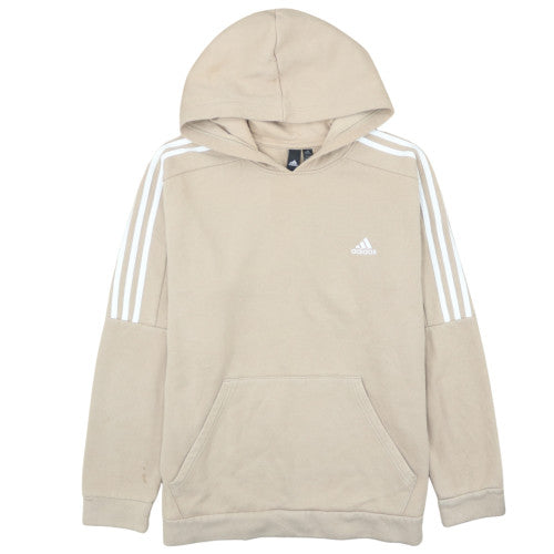 Adidas Men Beige Pullover Hoodie L Beige Fleece Sportswear