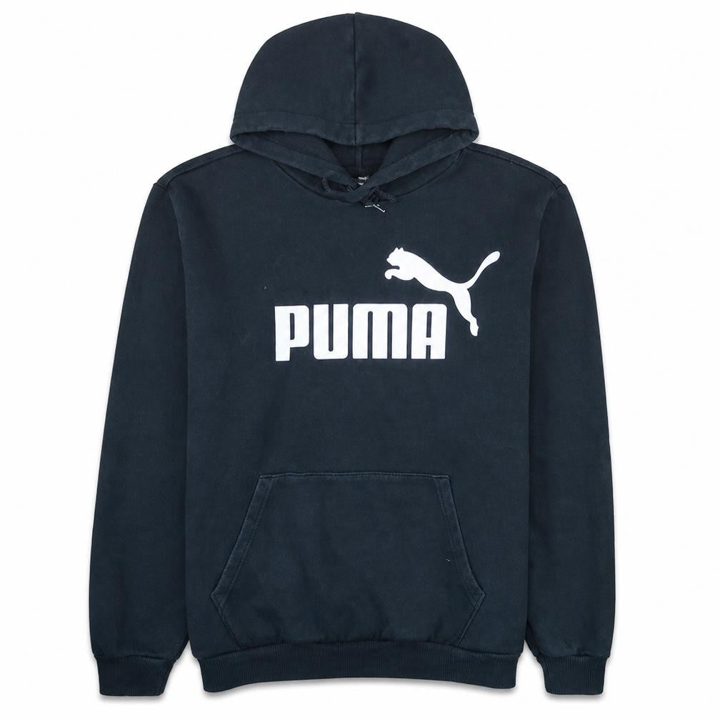 Puma Men’s Black XL Pullover Hoodie with Logo Graphic Fleece