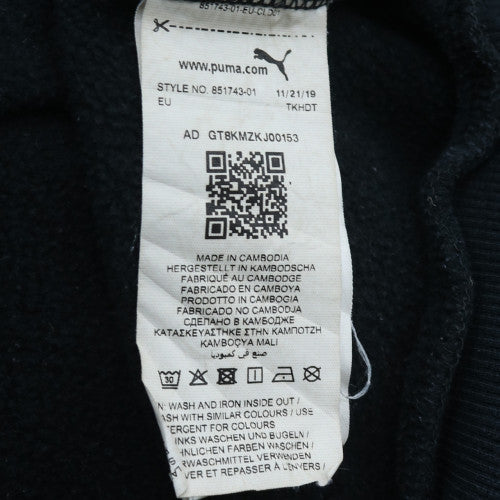 Puma Men’s Black XL Pullover Hoodie with Logo Graphic Fleece