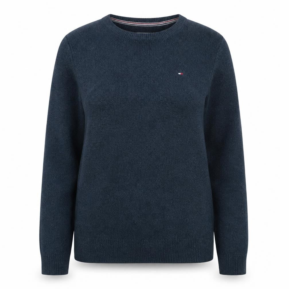 Hilfiger Denim Women Blue XXL Pullover Sweatshirt Cotton Blend Crew Neck