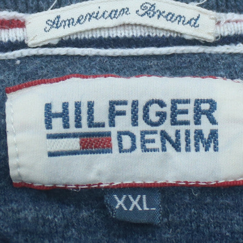 Hilfiger Denim Women Blue XXL Pullover Sweatshirt Cotton Blend Crew Neck