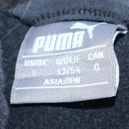 Puma Womens Black L Full Zip Hoodie with Logo Print
