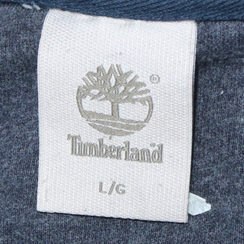 Timberland Men's Blue 1/4 Zip Cotton Fleece Sweatshirt Size L