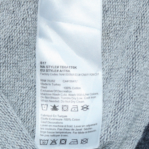 Timberland Men's Blue 1/4 Zip Cotton Fleece Sweatshirt Size L