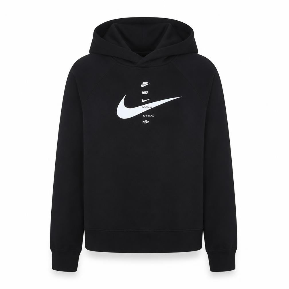 Nike Womens Black Large Pullover Hoodie with Logo Print