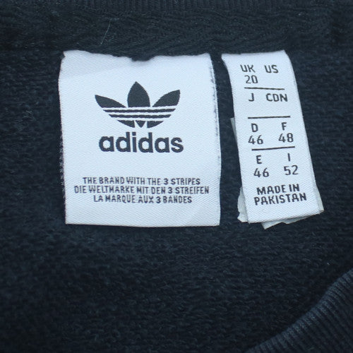 Adidas Womens Black Crew Neck Pullover Sweatshirt UK 20