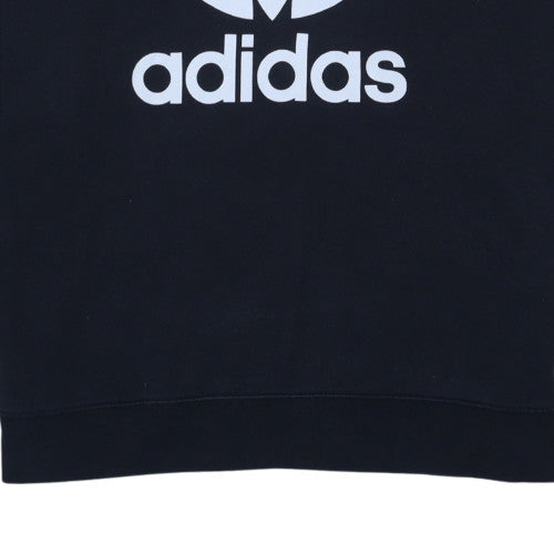 Adidas Womens Black Crew Neck Pullover Sweatshirt UK 20