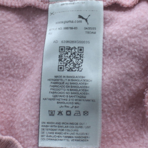 Puma Womens Pink Hoodie Small Pullover Hooded Sweatshirt
