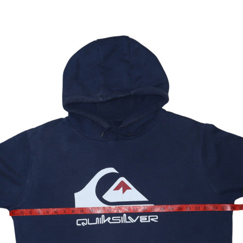 Quiksilver Mens Blue XL Pullover Hoodie Graphic Fleece Sweatshirt