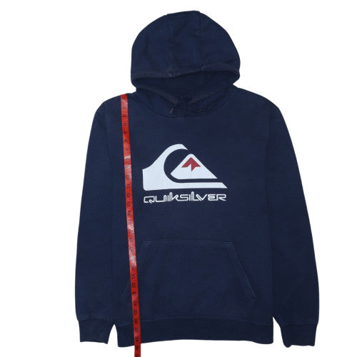 Quiksilver Mens Blue XL Pullover Hoodie Graphic Fleece Sweatshirt