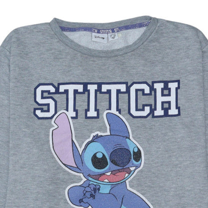 Additional view of Disney women’s grey stitch sweatshirt l 14/16 crew neck pullover