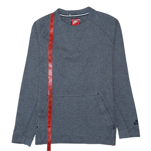 Nike Men's Grey Small Pullover Sweatshirt with Logo Pocket