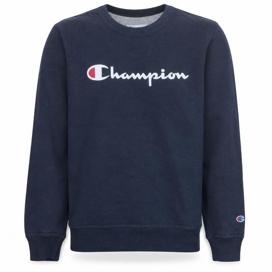 Champion Men's Blue Crew Neck Logo Sweatshirt Size S Regular Fit