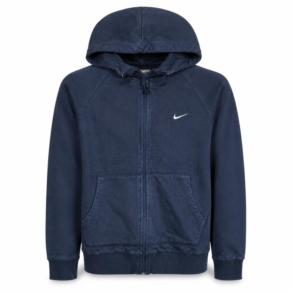 Nike Men's Navy Blue Full Zip Hoodie Small Cotton Blend