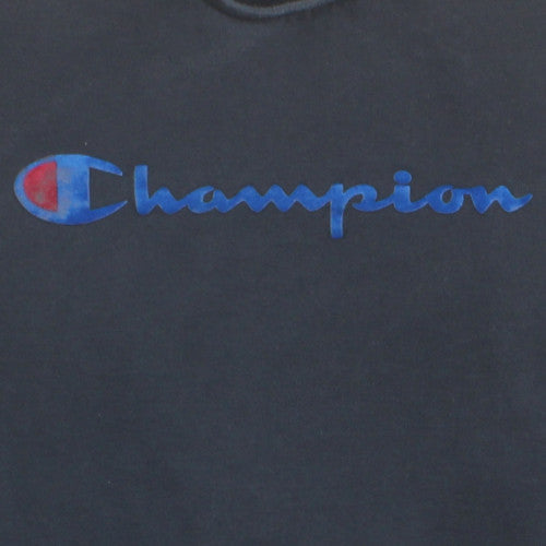 Champion Womens Black XL Pullover Sweatshirt Crew Neck Logo Casual