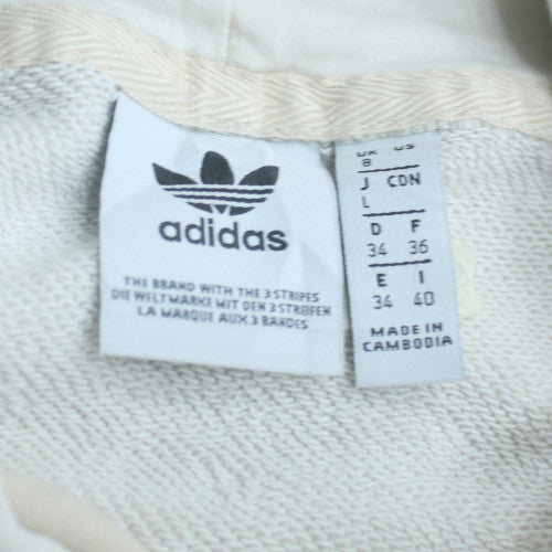 Adidas Women White Size 8 Pullover Hoodie Cotton Blend