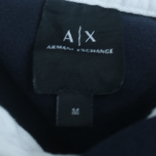 Armani Exchange Men's Blue Long Sleeve Cotton Polo Shirt Size M