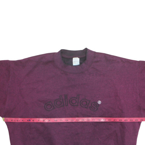 Adidas Mens Purple Crew Neck Logo Sweatshirt L Vintage Pullover
