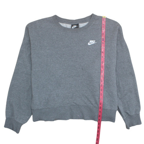 Nike Womens Grey Crew Neck Sweatshirt Size 2XL Cotton Blend Logo