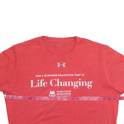 Under Armour Men's Red Fairleigh Dickinson Graphic T-Shirt Size L Loose Fit