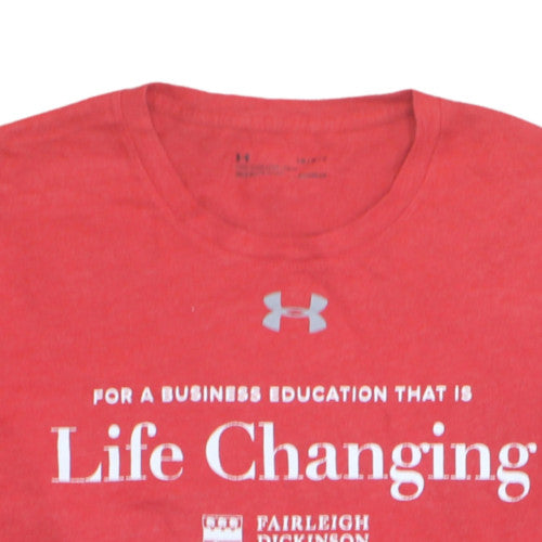 Under Armour Men's Red Fairleigh Dickinson Graphic T-Shirt Size L Loose Fit