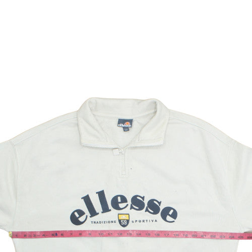 Ellesse Womens Beige 1/4 Zip Pullover Sweatshirt UK M