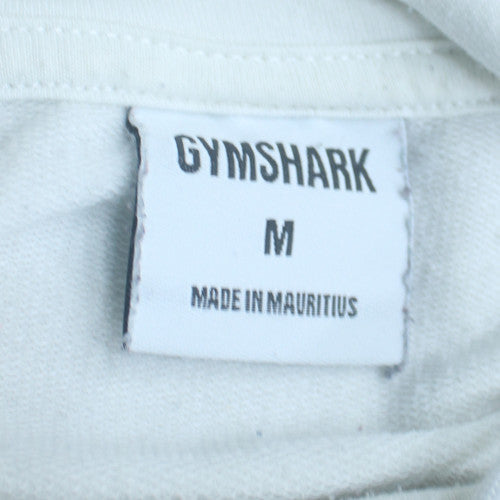 Gymshark Women White Pullover Hoodie M Cotton Blend Activewear