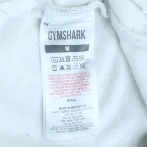 Gymshark Women White Pullover Hoodie M Cotton Blend Activewear