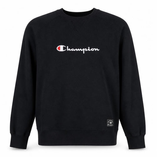 Champion Mens Black L Pullover Sweatshirt Embroidered Logo