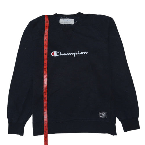 Champion Mens Black L Pullover Sweatshirt Embroidered Logo