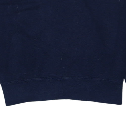 Champion Men's Blue 1/4 Zip Logo Sweatshirt Size S