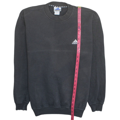 Adidas Mens Black Pullover Sweatshirt L Crew Neck Fleece Logo Sportswear