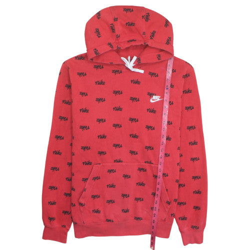 Nike Men's Red Logo Pullover Hoodie Size L Fleece Sportswear