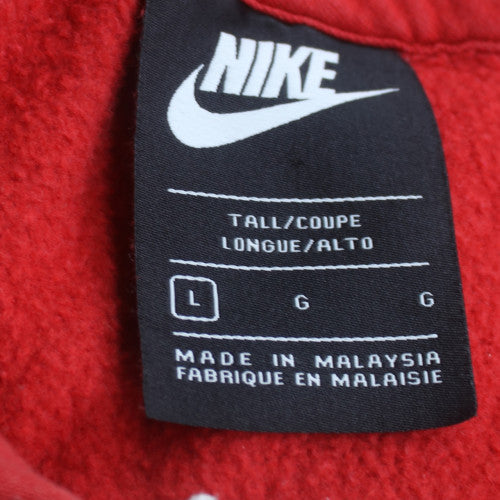 Nike Men's Red Logo Pullover Hoodie Size L Fleece Sportswear