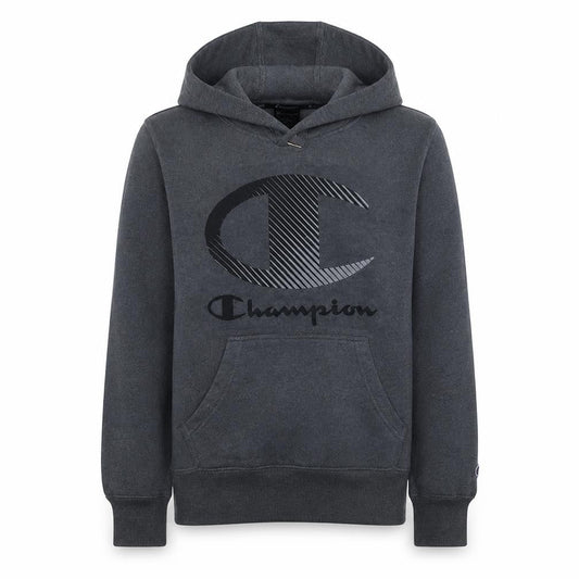 Champion Men's Grey Pullover Hoodie Small Graphic Logo Cotton Blend