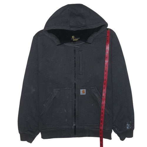 Carhartt Men’s Black Full Zip Hoodie L Relaxed Fit Fleece Workwear