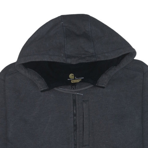 Carhartt Men’s Black Full Zip Hoodie L Relaxed Fit Fleece Workwear