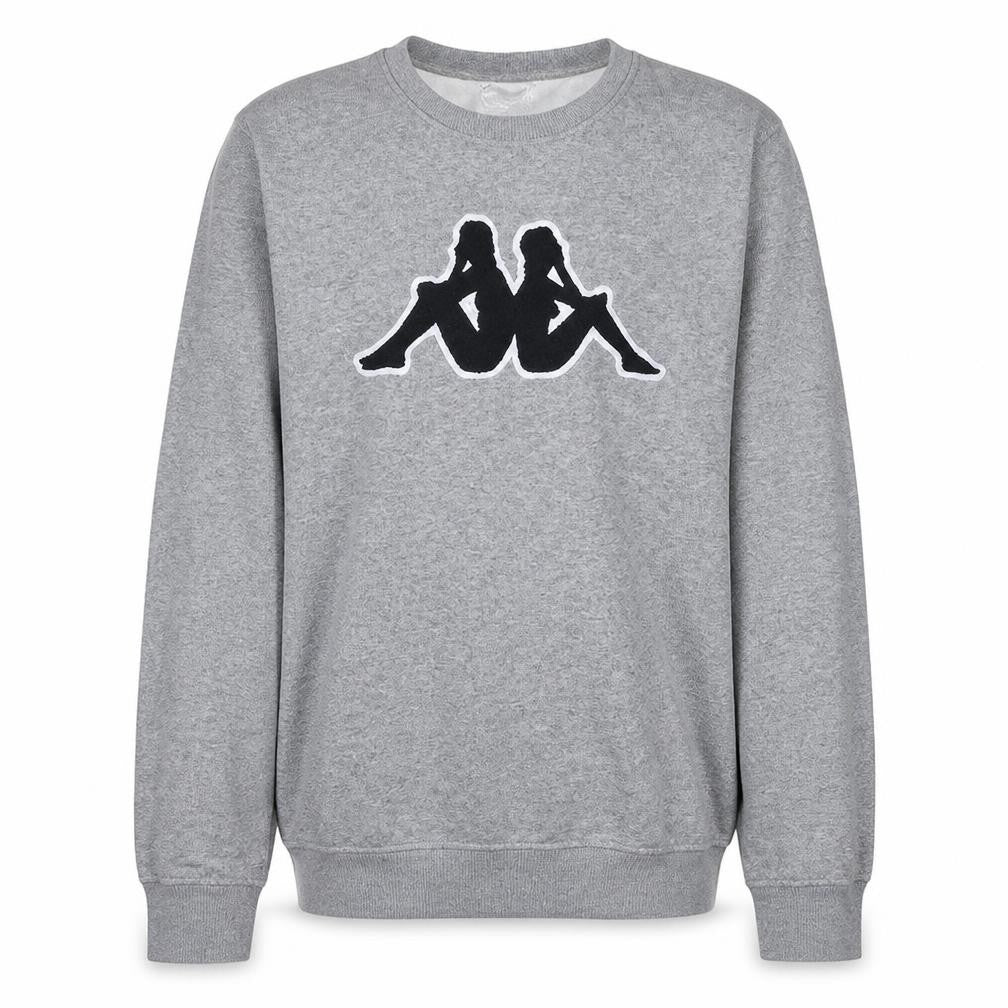 Kappa Mens Grey XL Logo Crew Neck Fleece Sweatshirt