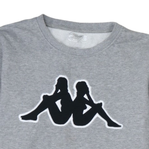 Kappa Mens Grey XL Logo Crew Neck Fleece Sweatshirt