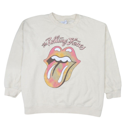 Rolling Stones Mens Beige Graphic Print Crew Neck Sweatshirt Size 20